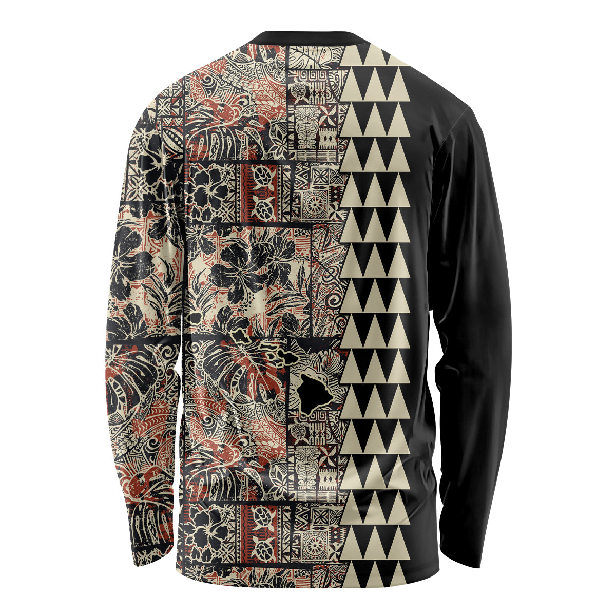 Hawaiian Quilt Long Sleeve Shirt Hibiscus Kakau Vintage Style - Wonder Print Shop