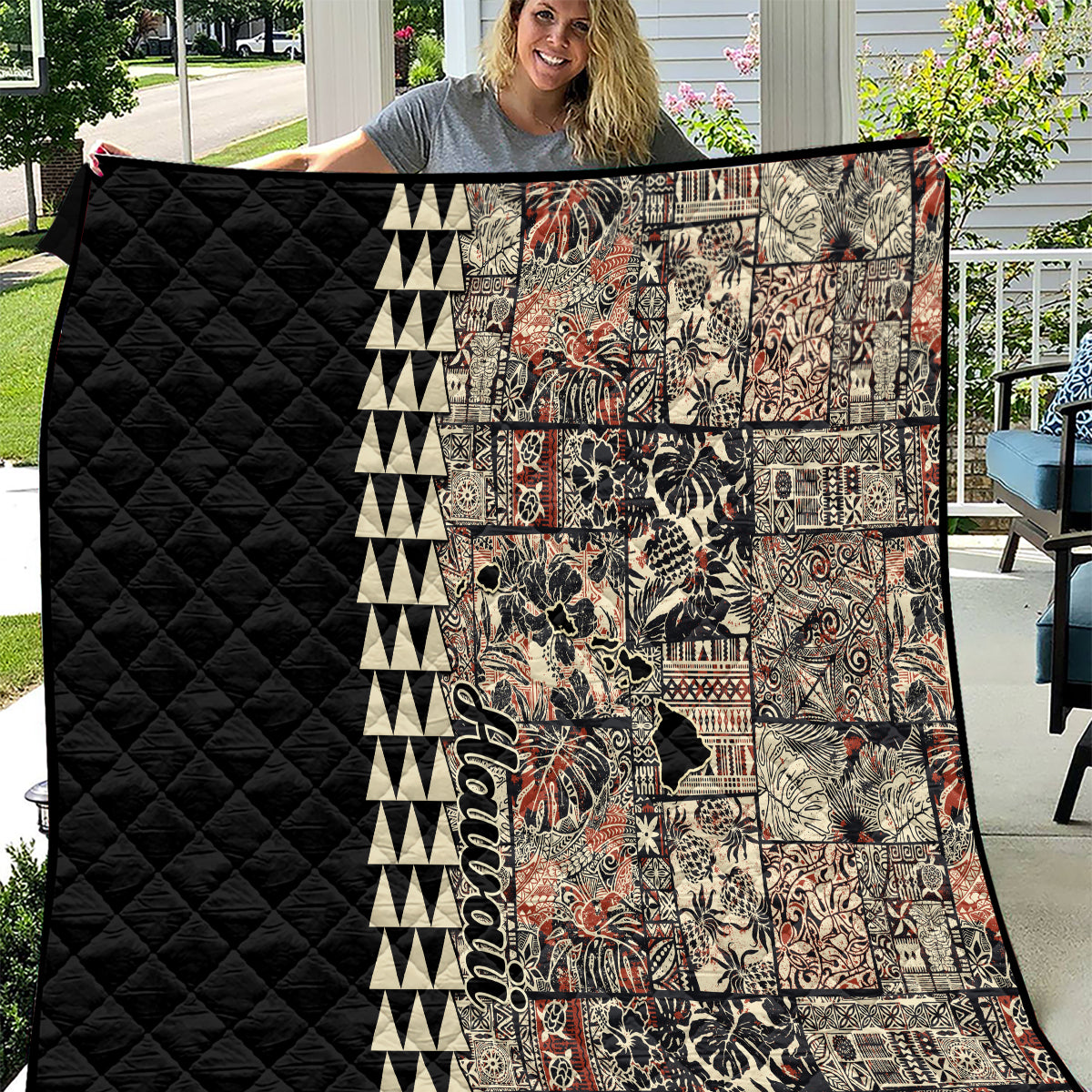 Hawaiian Quilt Quilt Hibiscus Kakau Vintage Style - Wonder Print Shop