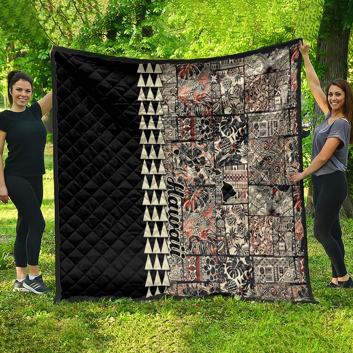 Hawaiian Quilt Quilt Hibiscus Kakau Vintage Style - Wonder Print Shop