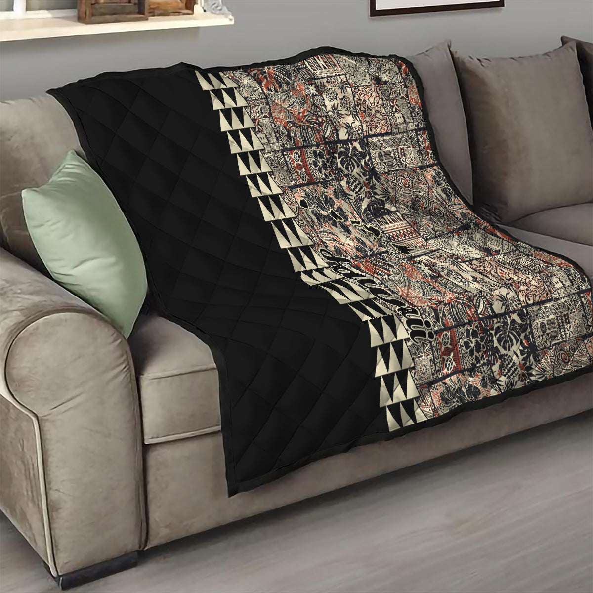 Hawaiian Quilt Quilt Hibiscus Kakau Vintage Style - Wonder Print Shop