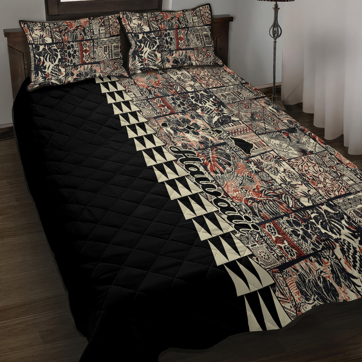 Hawaiian Quilt Quilt Bed Set Hibiscus Kakau Vintage Style - Wonder Print Shop