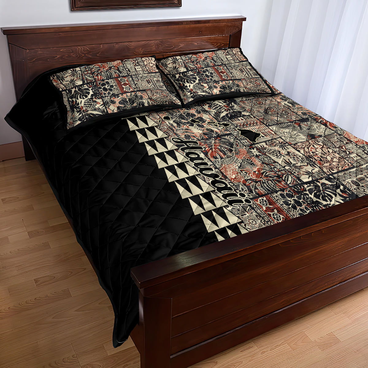 Hawaiian Quilt Quilt Bed Set Hibiscus Kakau Vintage Style - Wonder Print Shop
