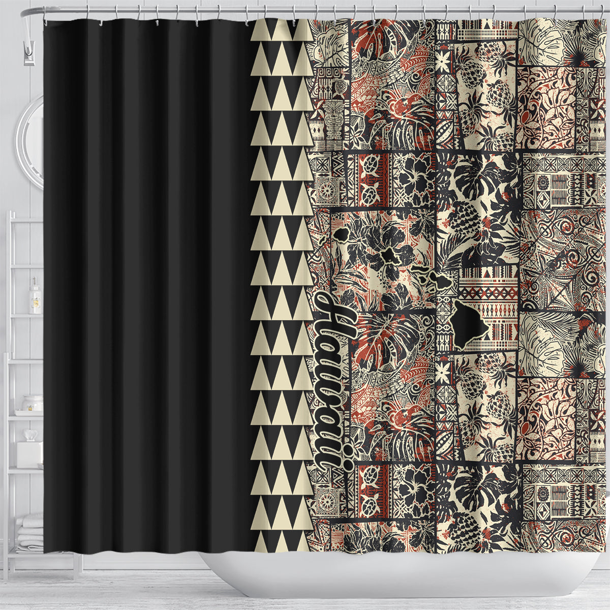 hawaiian-quilt-shower-curtain-hibiscus-kakau-vintage-style