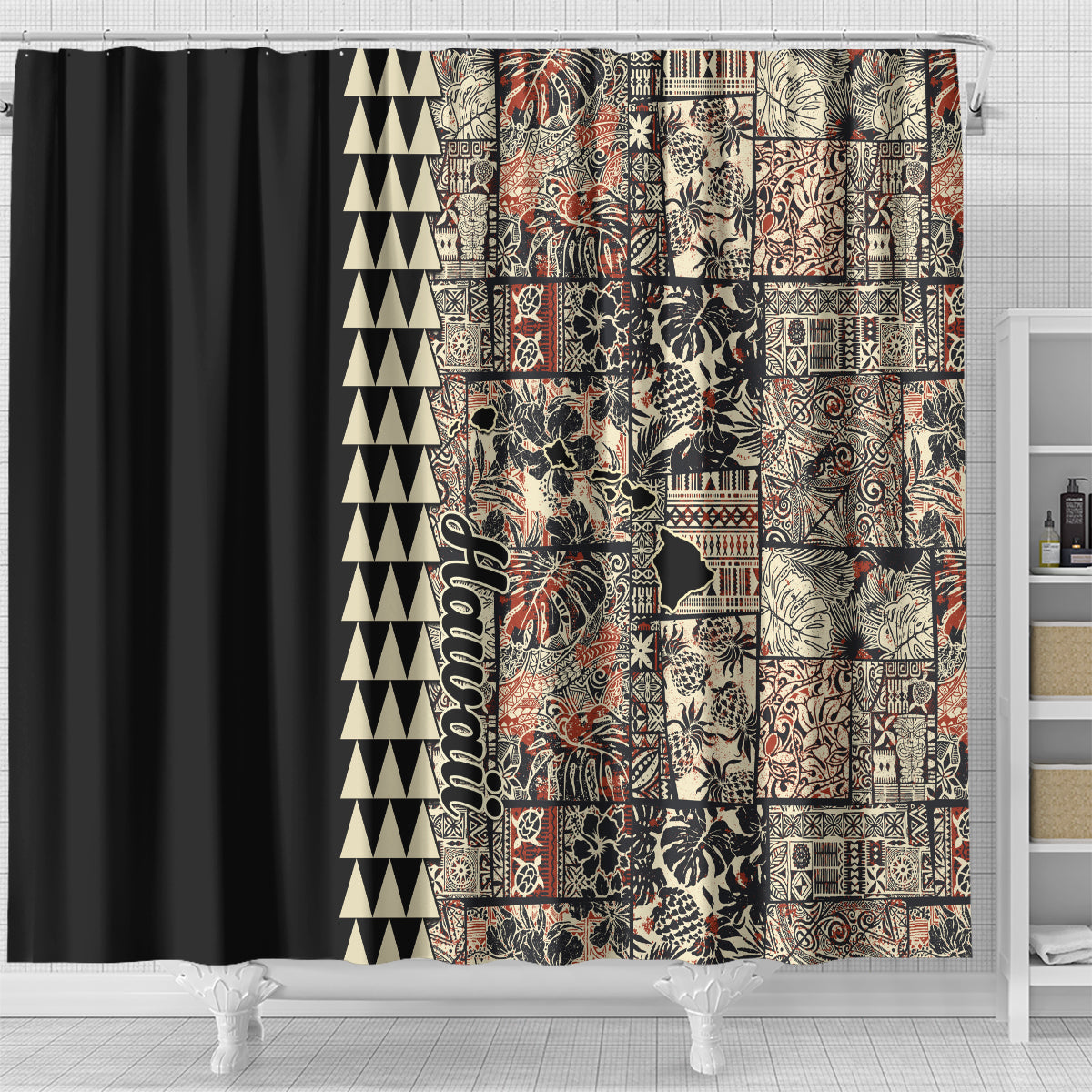 hawaiian-quilt-shower-curtain-hibiscus-kakau-vintage-style