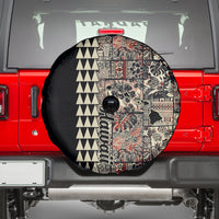 Hawaiian Quilt Spare Tire Cover Hibiscus Kakau Vintage Style - Wonder Print Shop