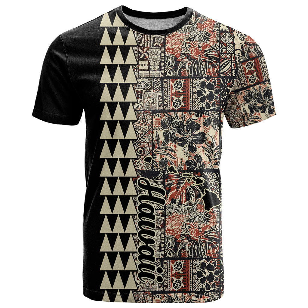 Hawaiian Quilt T Shirt Hibiscus Kakau Vintage Style - Wonder Print Shop