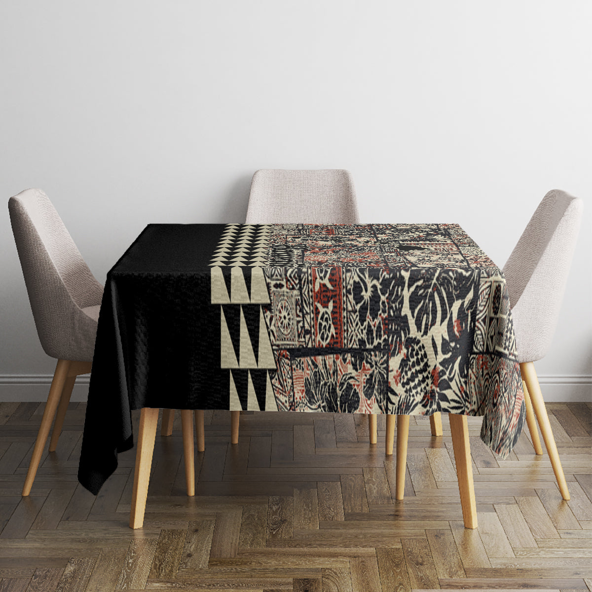 Hawaiian Quilt Tablecloth Hibiscus Kakau Vintage Style - Wonder Print Shop