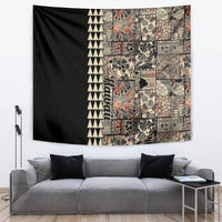 Hawaiian Quilt Tapestry Hibiscus Kakau Vintage Style - Wonder Print Shop