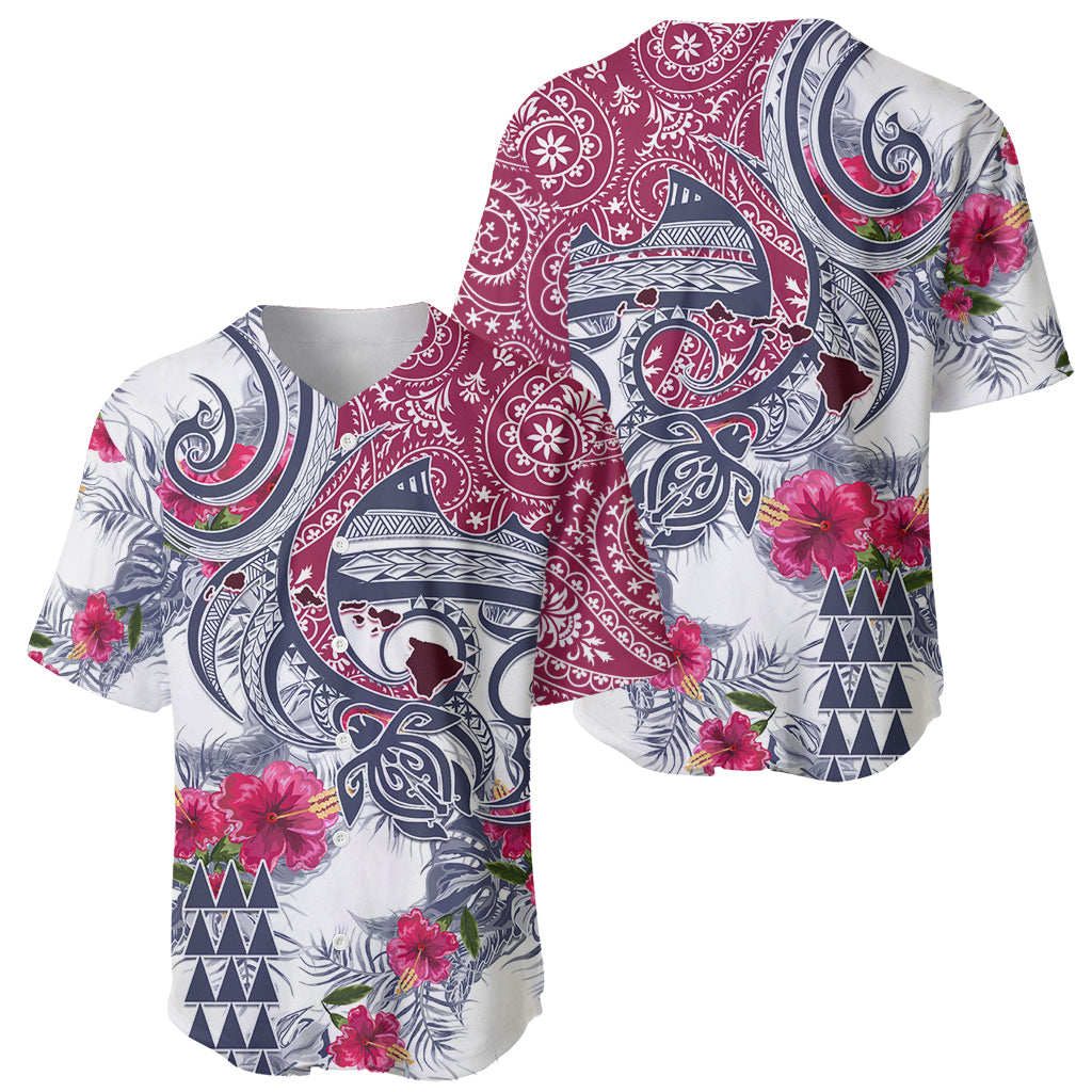 Hawaii Kakau Mix Paisley Pattern Baseball Jersey Polynesian Tropical Unique Style - Wonder Print Shop