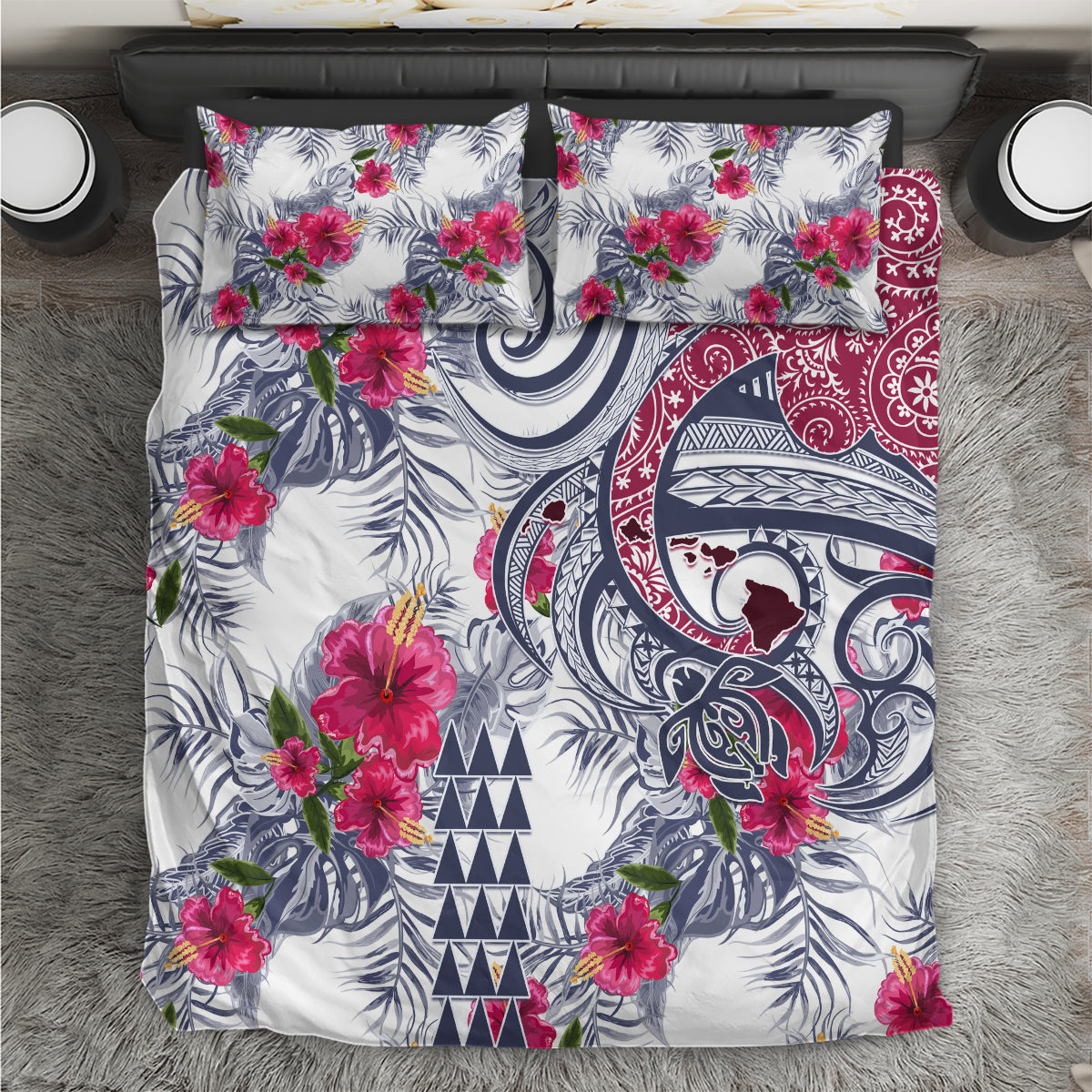 Hawaii Kakau Mix Paisley Pattern Bedding Set Polynesian Tropical Unique Style - Wonder Print Shop