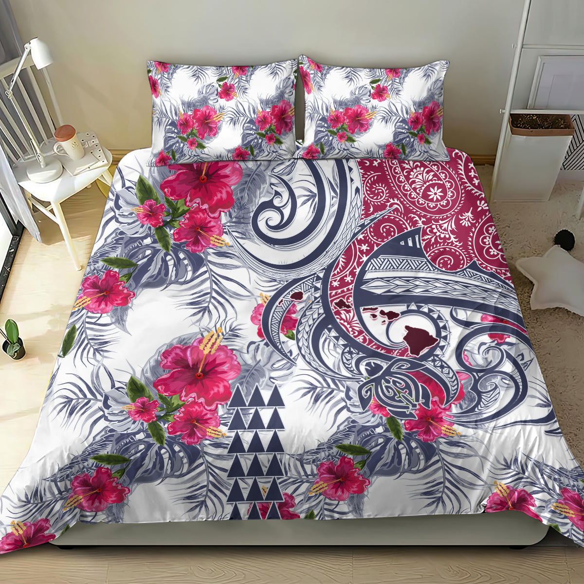 Hawaii Kakau Mix Paisley Pattern Bedding Set Polynesian Tropical Unique Style - Wonder Print Shop