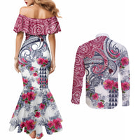 hawaii-kakau-mix-paisley-pattern-couples-matching-mermaid-dress-and-long-sleeve-button-shirt-polynesian-tropical-unique-style