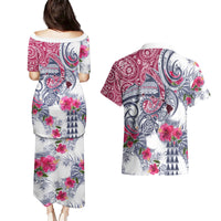 Hawaii Kakau Mix Paisley Pattern Couples Matching Puletasi Dress and Hawaiian Shirt Polynesian Tropical Unique Style - Wonder Print Shop