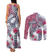 Hawaii Kakau Mix Paisley Pattern Couples Matching Tank Maxi Dress and Long Sleeve Button Shirt Polynesian Tropical Unique Style - Wonder Print Shop