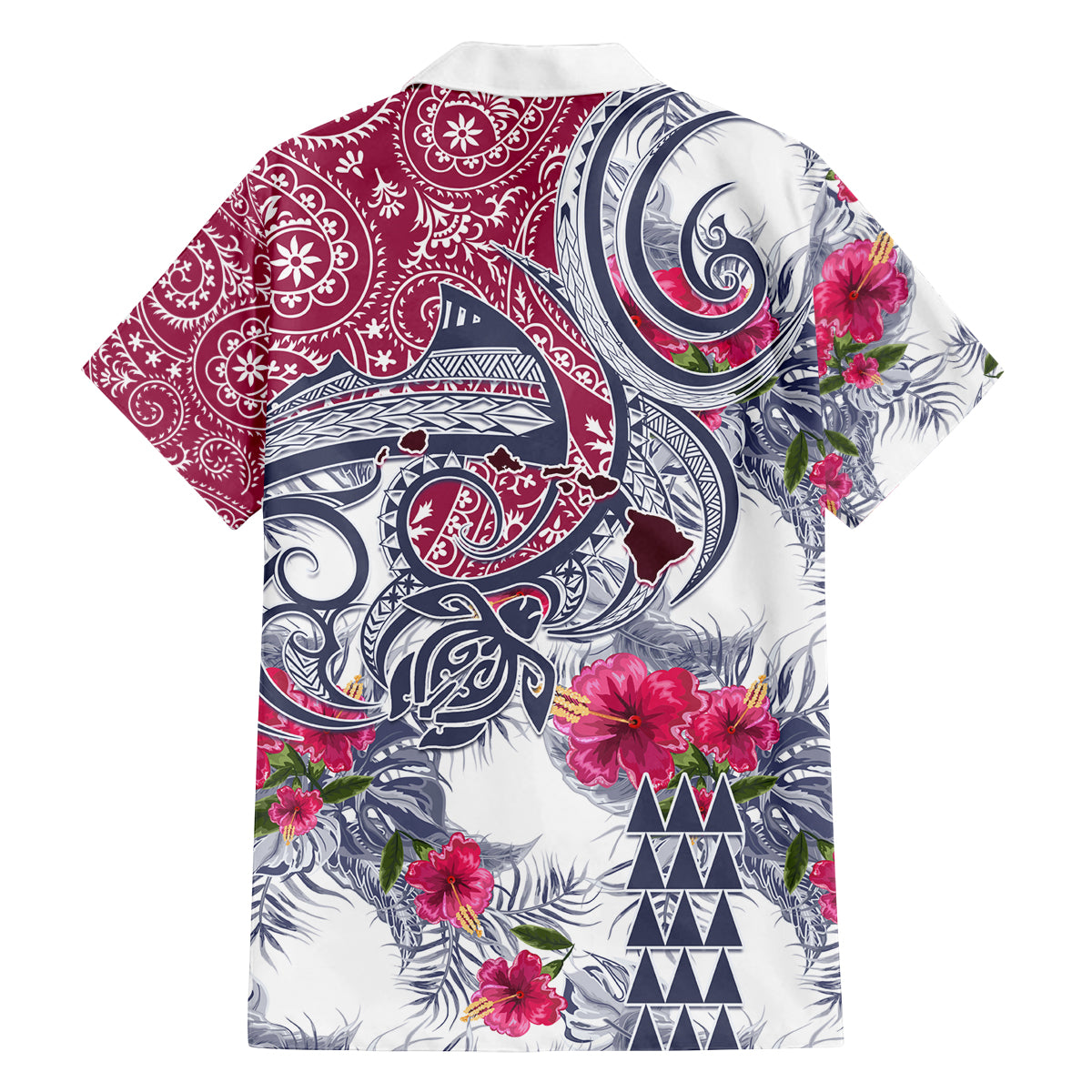 Hawaii Kakau Mix Paisley Pattern Family Matching Off Shoulder Long Sleeve Dress and Hawaiian Shirt Polynesian Tropical Unique Style - Wonder Print Shop