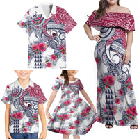 Hawaii Kakau Mix Paisley Pattern Family Matching Off Shoulder Maxi Dress and Hawaiian Shirt Polynesian Tropical Unique Style - Wonder Print Shop