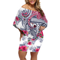 Hawaii Kakau Mix Paisley Pattern Family Matching Off Shoulder Short Dress and Hawaiian Shirt Polynesian Tropical Unique Style - Wonder Print Shop