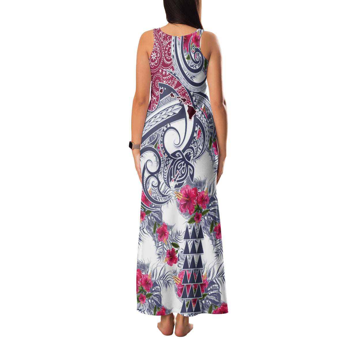 Hawaii Kakau Mix Paisley Pattern Family Matching Tank Maxi Dress and Hawaiian Shirt Polynesian Tropical Unique Style - Wonder Print Shop