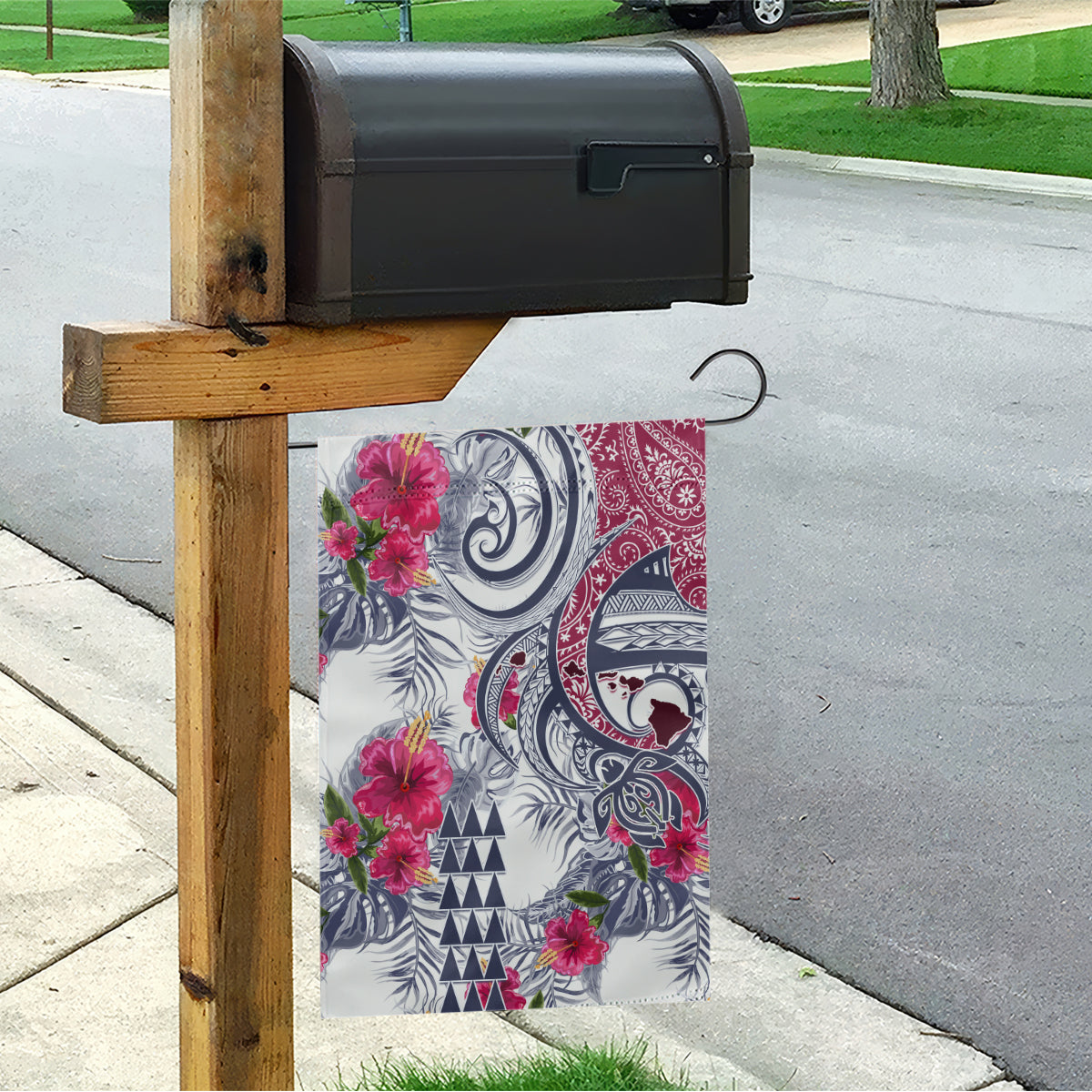 Hawaii Kakau Mix Paisley Pattern Garden Flag Polynesian Tropical Unique Style - Wonder Print Shop