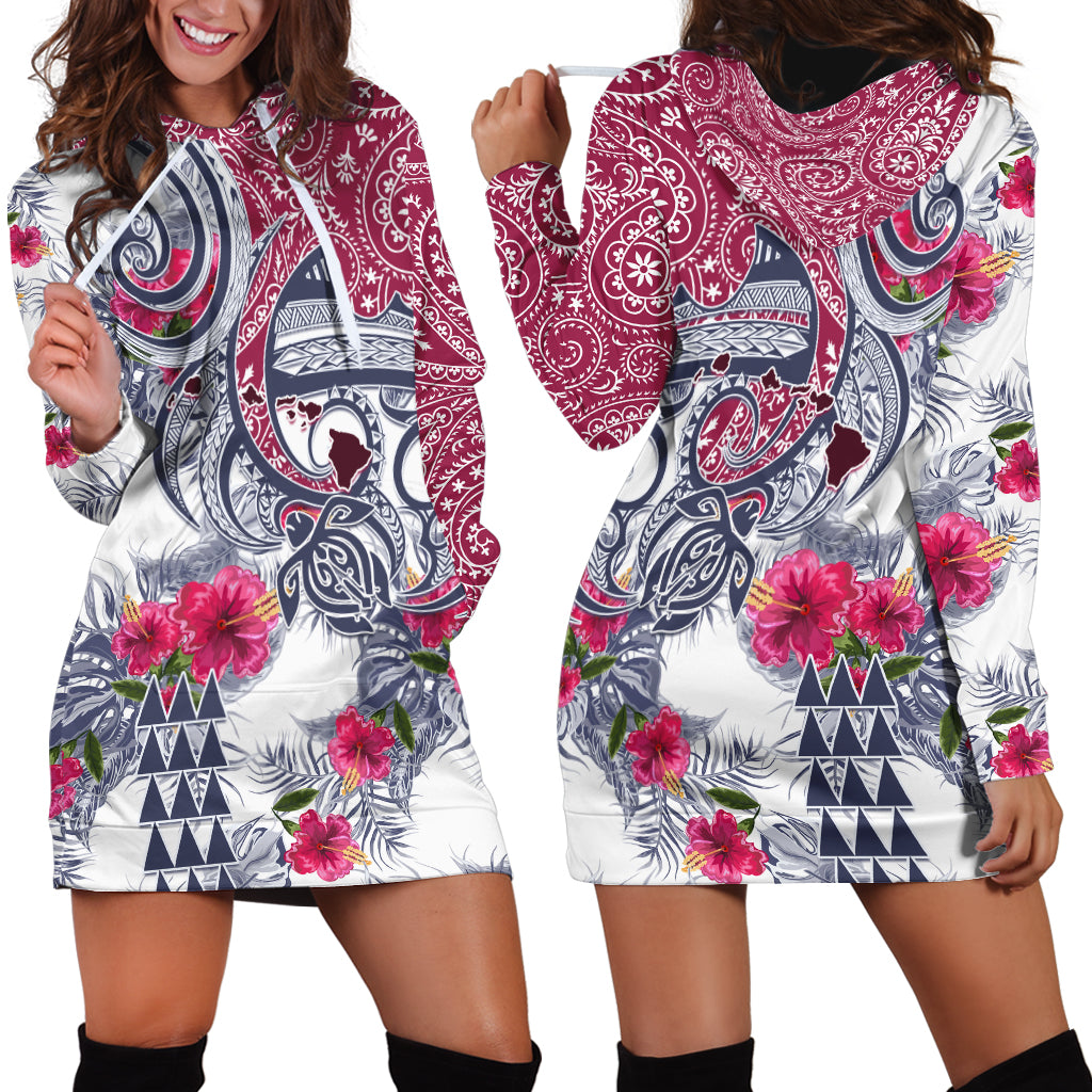 Hawaii Kakau Mix Paisley Pattern Hoodie Dress Polynesian Tropical Unique Style - Wonder Print Shop