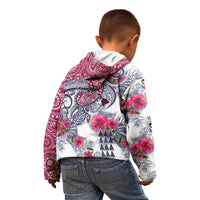 Hawaii Kakau Mix Paisley Pattern Kid Hoodie Polynesian Tropical Unique Style - Wonder Print Shop