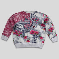 Hawaii Kakau Mix Paisley Pattern Kid Ugly Christmas Sweater Polynesian Tropical Unique Style - Wonder Print Shop