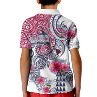 Hawaii Kakau Mix Paisley Pattern Kid Polo Shirt Polynesian Tropical Unique Style - Wonder Print Shop