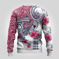 Hawaii Kakau Mix Paisley Pattern Ugly Christmas Sweater Polynesian Tropical Unique Style - Wonder Print Shop