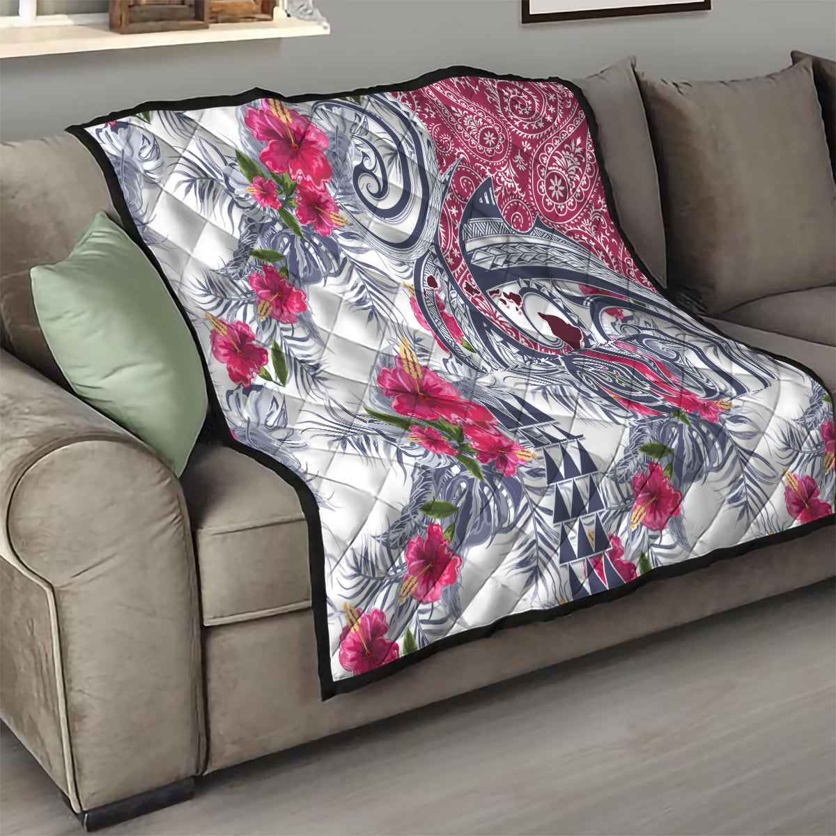 Hawaii Kakau Mix Paisley Pattern Quilt Polynesian Tropical Unique Style - Wonder Print Shop