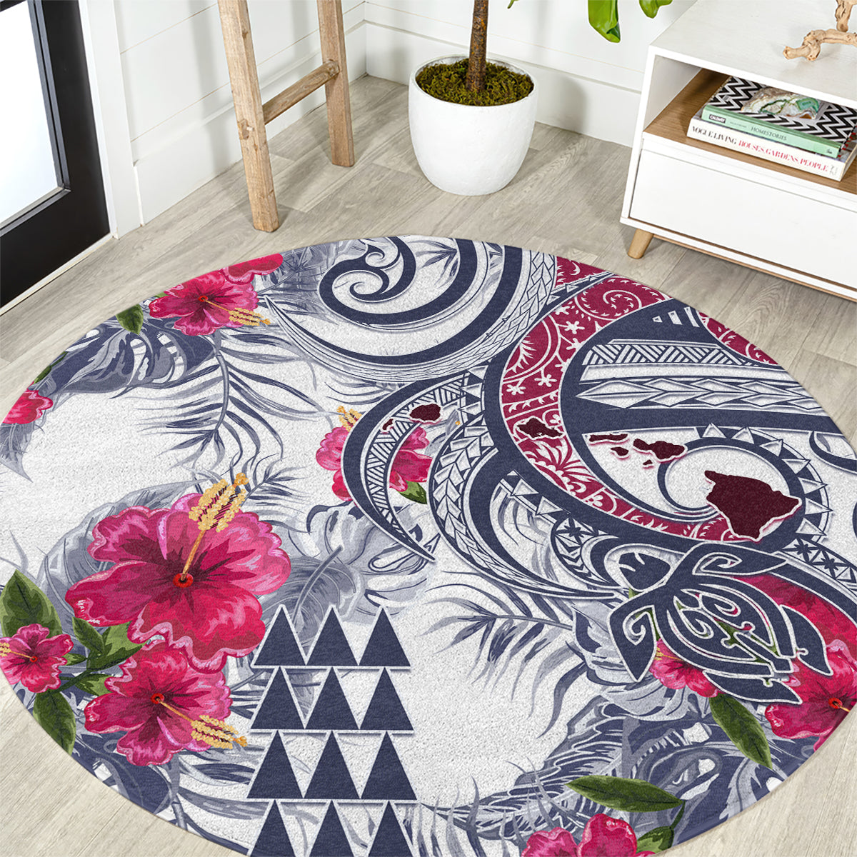 hawaii-kakau-mix-paisley-pattern-round-carpet-polynesian-tropical-unique-style