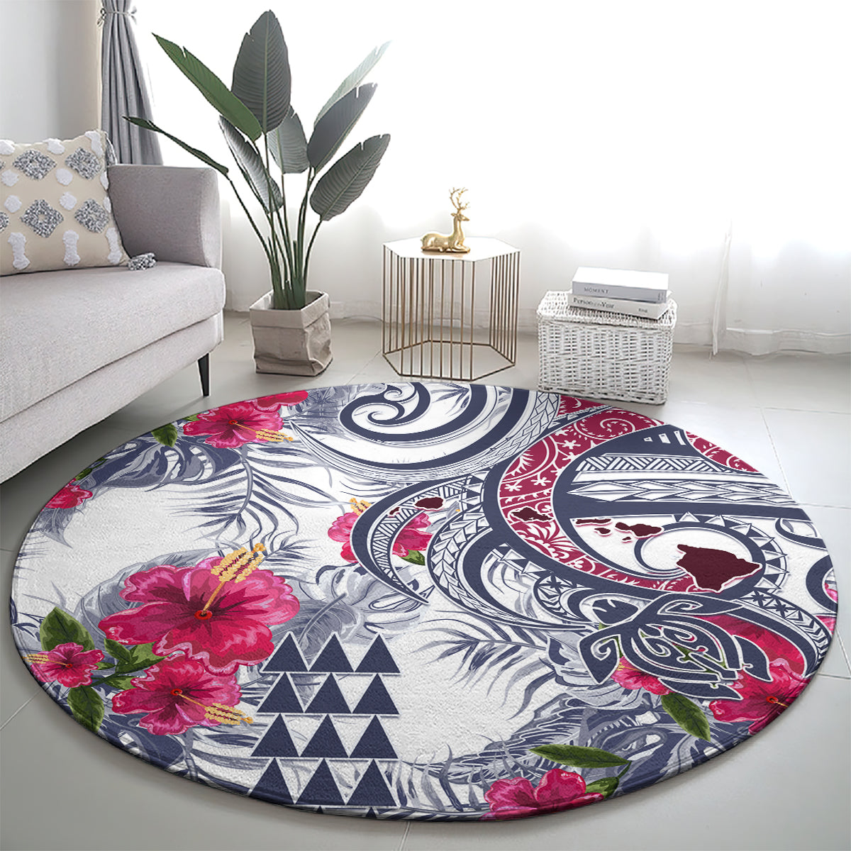 hawaii-kakau-mix-paisley-pattern-round-carpet-polynesian-tropical-unique-style