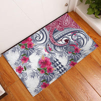 Hawaii Kakau Mix Paisley Pattern Rubber Doormat Polynesian Tropical Unique Style - Wonder Print Shop