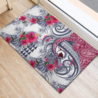 Hawaii Kakau Mix Paisley Pattern Rubber Doormat Polynesian Tropical Unique Style - Wonder Print Shop