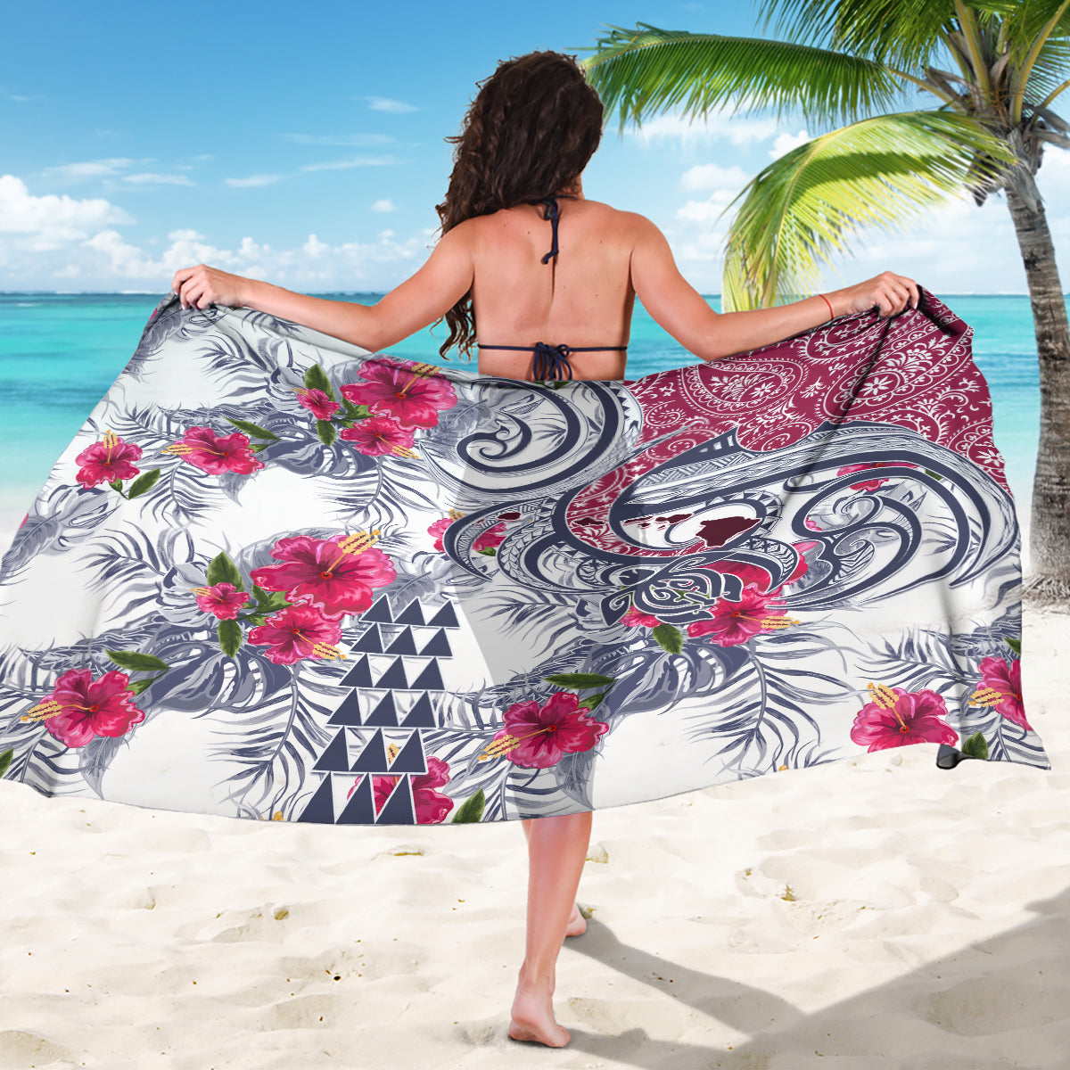 Hawaii Kakau Mix Paisley Pattern Sarong Polynesian Tropical Unique Style - Wonder Print Shop