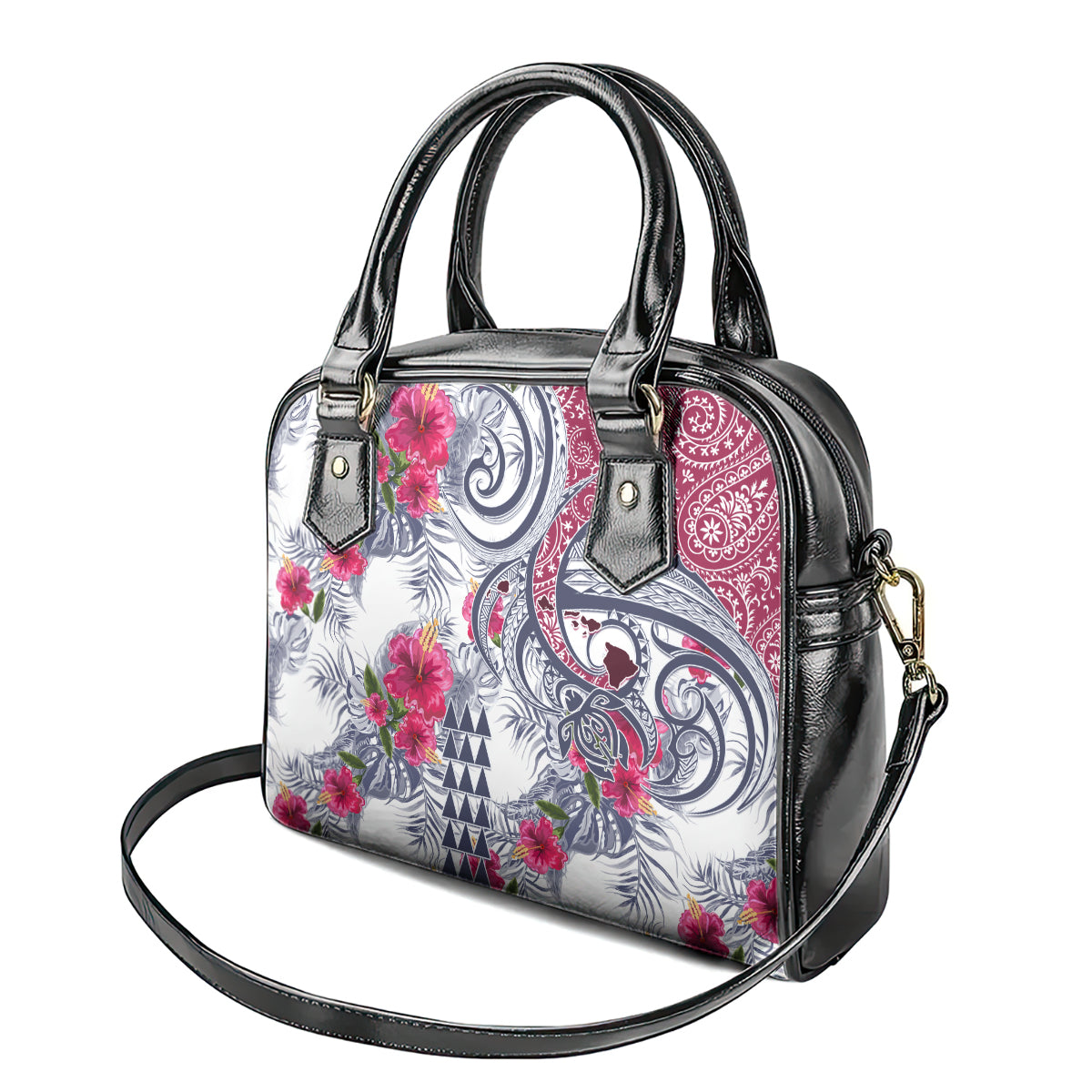 hawaii-kakau-mix-paisley-pattern-shoulder-handbag-polynesian-tropical-unique-style