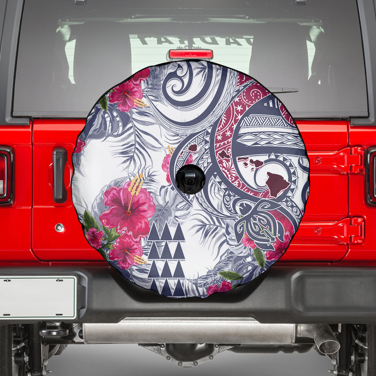 Hawaii Kakau Mix Paisley Pattern Spare Tire Cover Polynesian Tropical Unique Style - Wonder Print Shop