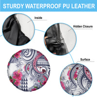 Hawaii Kakau Mix Paisley Pattern Spare Tire Cover Polynesian Tropical Unique Style - Wonder Print Shop