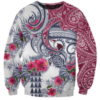 Hawaii Kakau Mix Paisley Pattern Sweatshirt Polynesian Tropical Unique Style - Wonder Print Shop