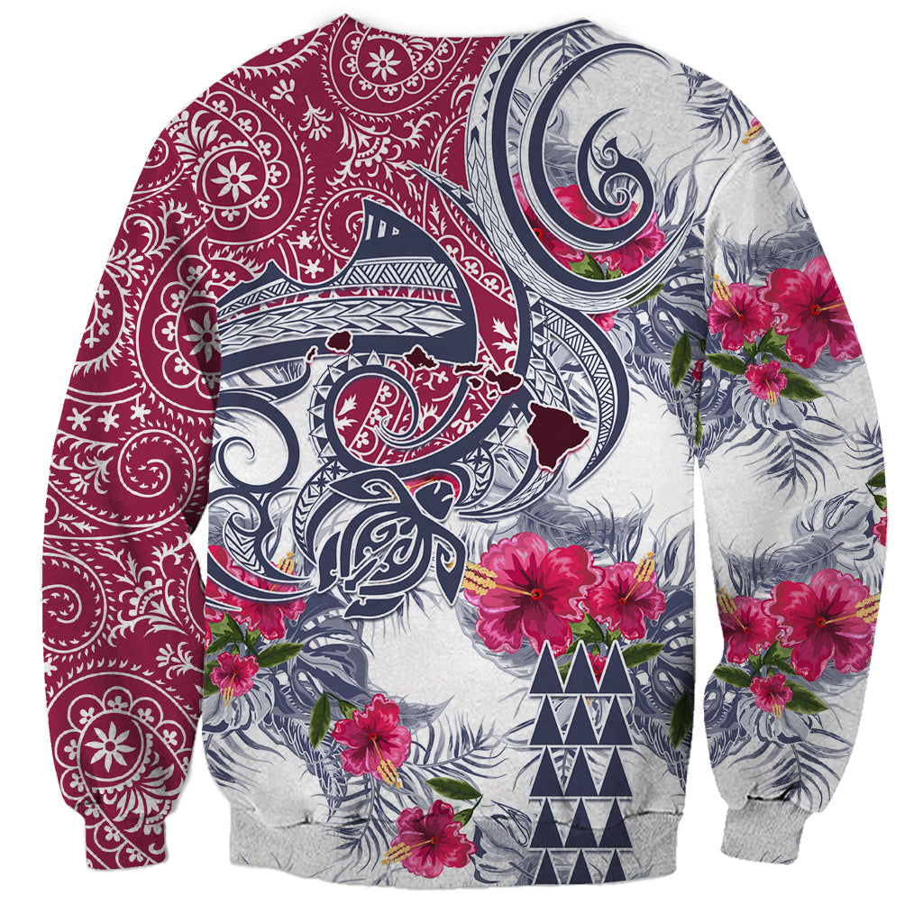 Hawaii Kakau Mix Paisley Pattern Sweatshirt Polynesian Tropical Unique Style - Wonder Print Shop