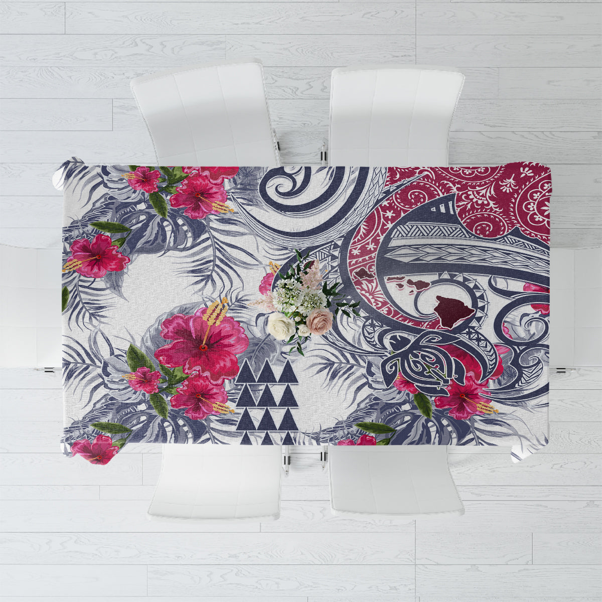 Hawaii Kakau Mix Paisley Pattern Tablecloth Polynesian Tropical Unique Style - Wonder Print Shop