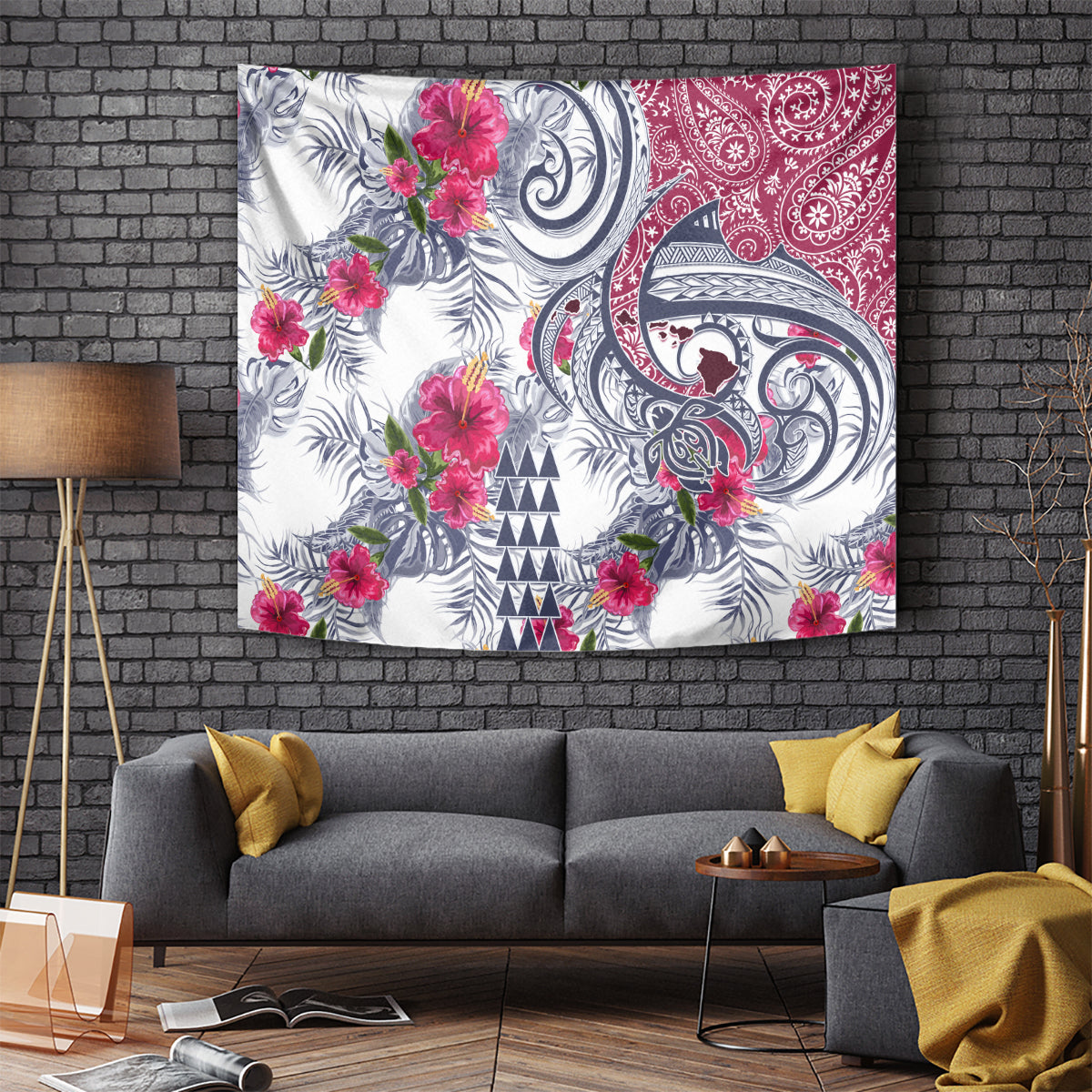 Hawaii Kakau Mix Paisley Pattern Tapestry Polynesian Tropical Unique Style - Wonder Print Shop