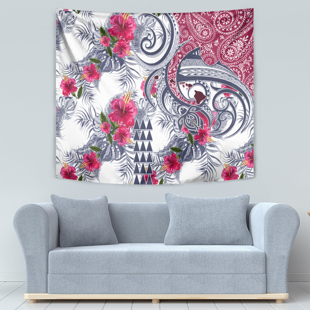Hawaii Kakau Mix Paisley Pattern Tapestry Polynesian Tropical Unique Style - Wonder Print Shop