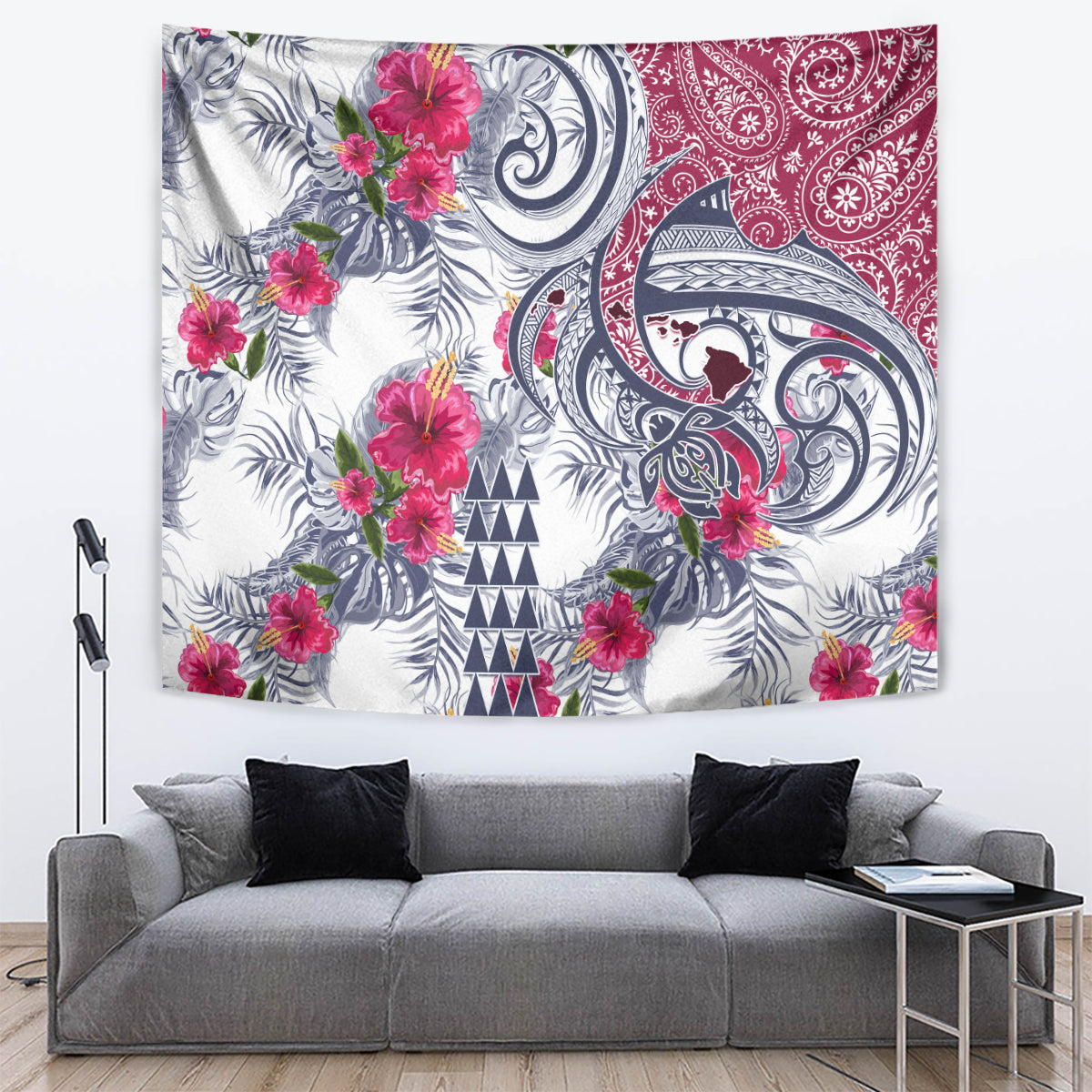 Hawaii Kakau Mix Paisley Pattern Tapestry Polynesian Tropical Unique Style - Wonder Print Shop