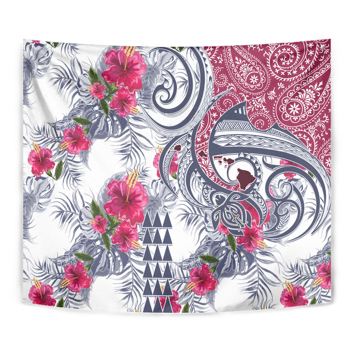 Hawaii Kakau Mix Paisley Pattern Tapestry Polynesian Tropical Unique Style - Wonder Print Shop