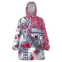 Hawaii Kakau Mix Paisley Pattern Wearable Blanket Hoodie Polynesian Tropical Unique Style - Wonder Print Shop