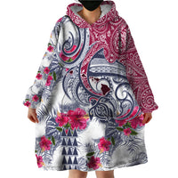 Hawaii Kakau Mix Paisley Pattern Wearable Blanket Hoodie Polynesian Tropical Unique Style - Wonder Print Shop
