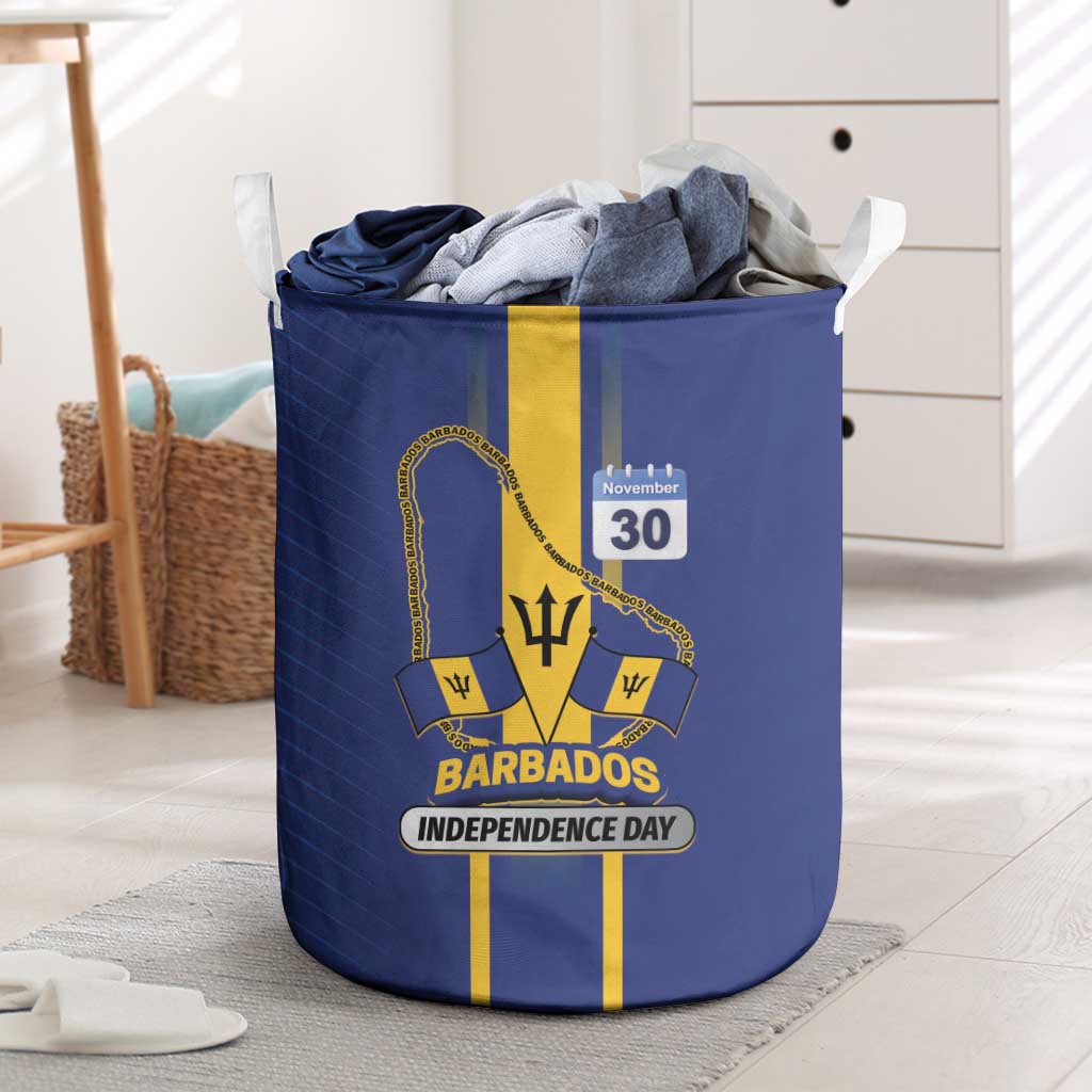 Barbados 30th November Laundry Basket Independence Day Flag Map - Wonder Print Shop