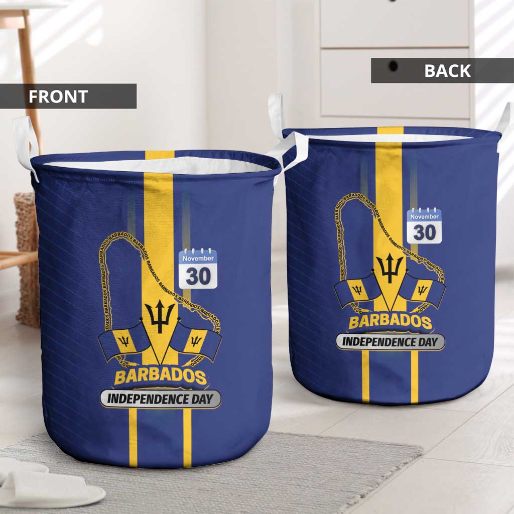 Barbados 30th November Laundry Basket Independence Day Flag Map - Wonder Print Shop