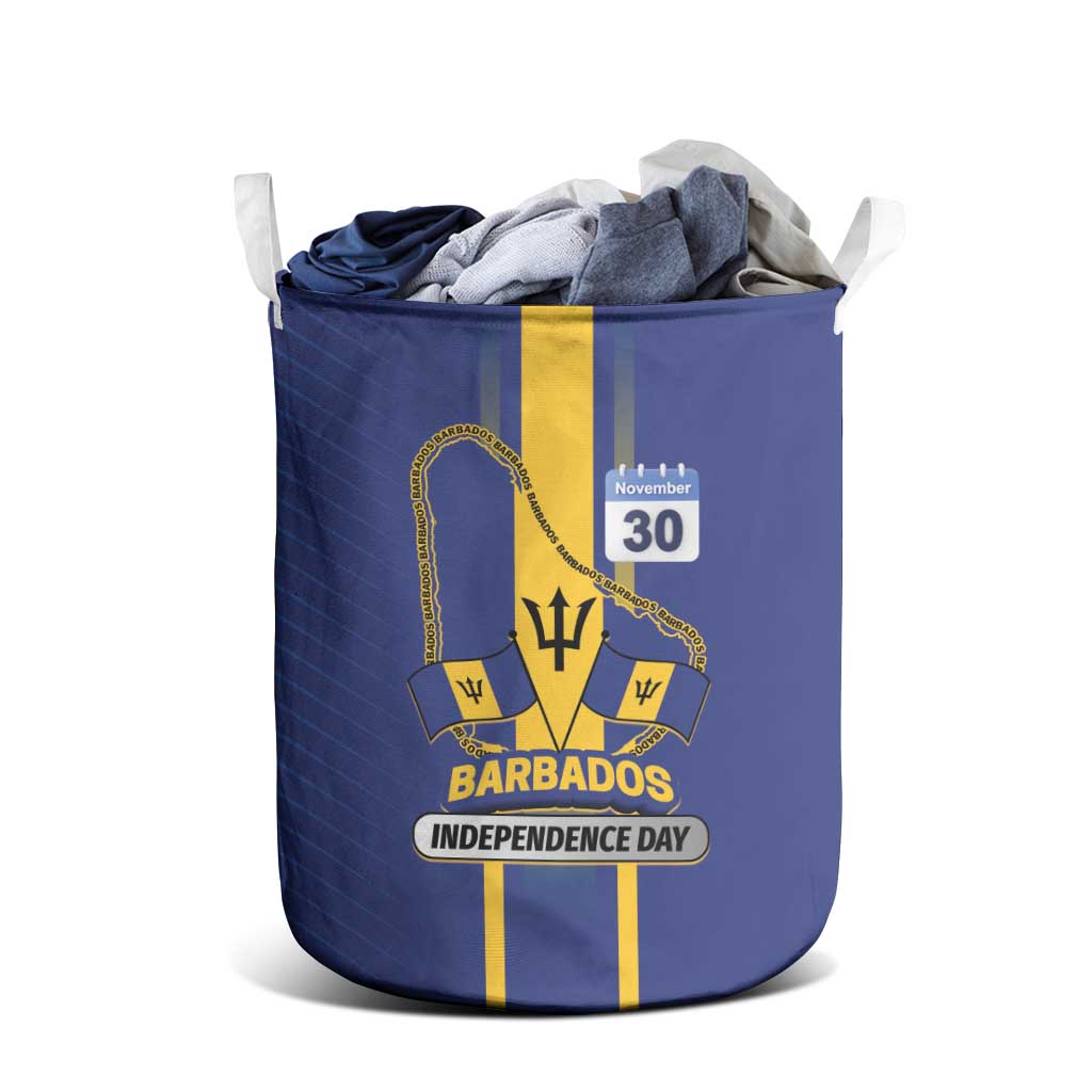 Barbados 30th November Laundry Basket Independence Day Flag Map - Wonder Print Shop