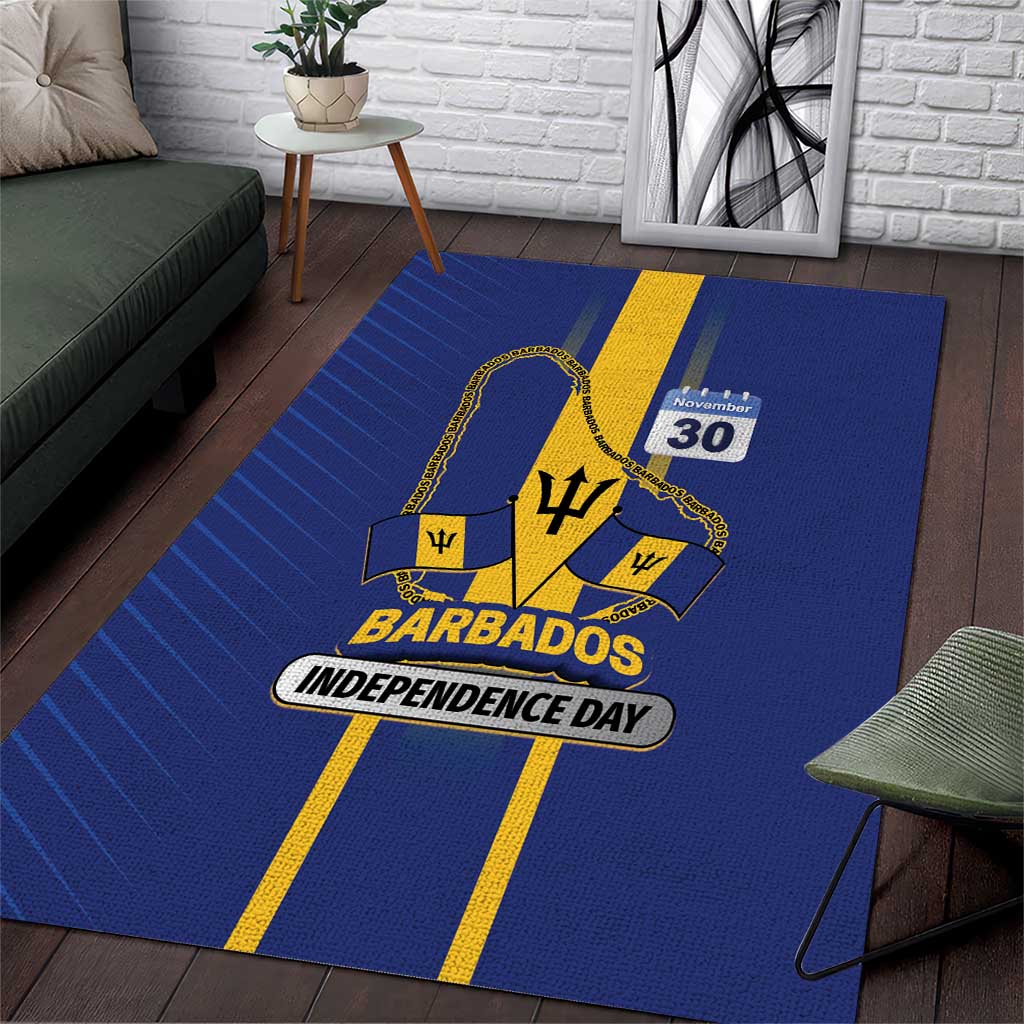 Barbados 30th November Area Rug Independence Day Flag Map - Wonder Print Shop